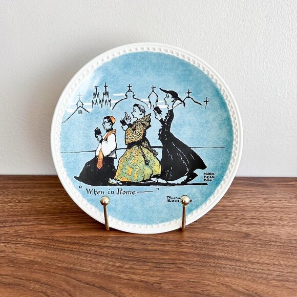 1982 Rockwell “When in Rome” Collector Plate – Vintage Display Art - Picture 1 of 4